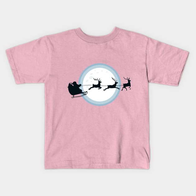 Santas Reindeer Kids T-Shirt by hippyhappy